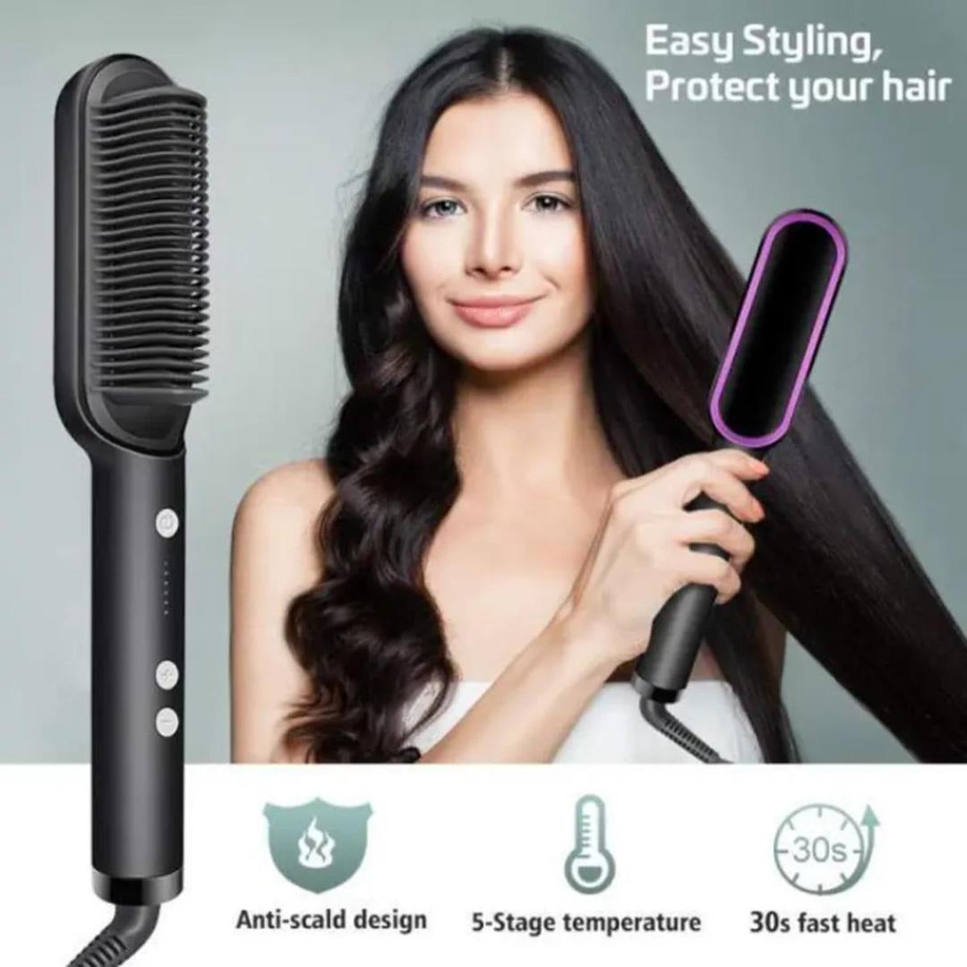 2 in 1 Hair Straightener and Curler -Professional Hair Straightener Brush and Comb for Salon-Quality Results – Hair Style