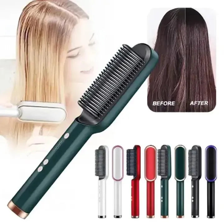 2 in 1 Hair Straightener and Curler -Professional Hair Straightener Brush and Comb for Salon-Quality Results – Hair Style